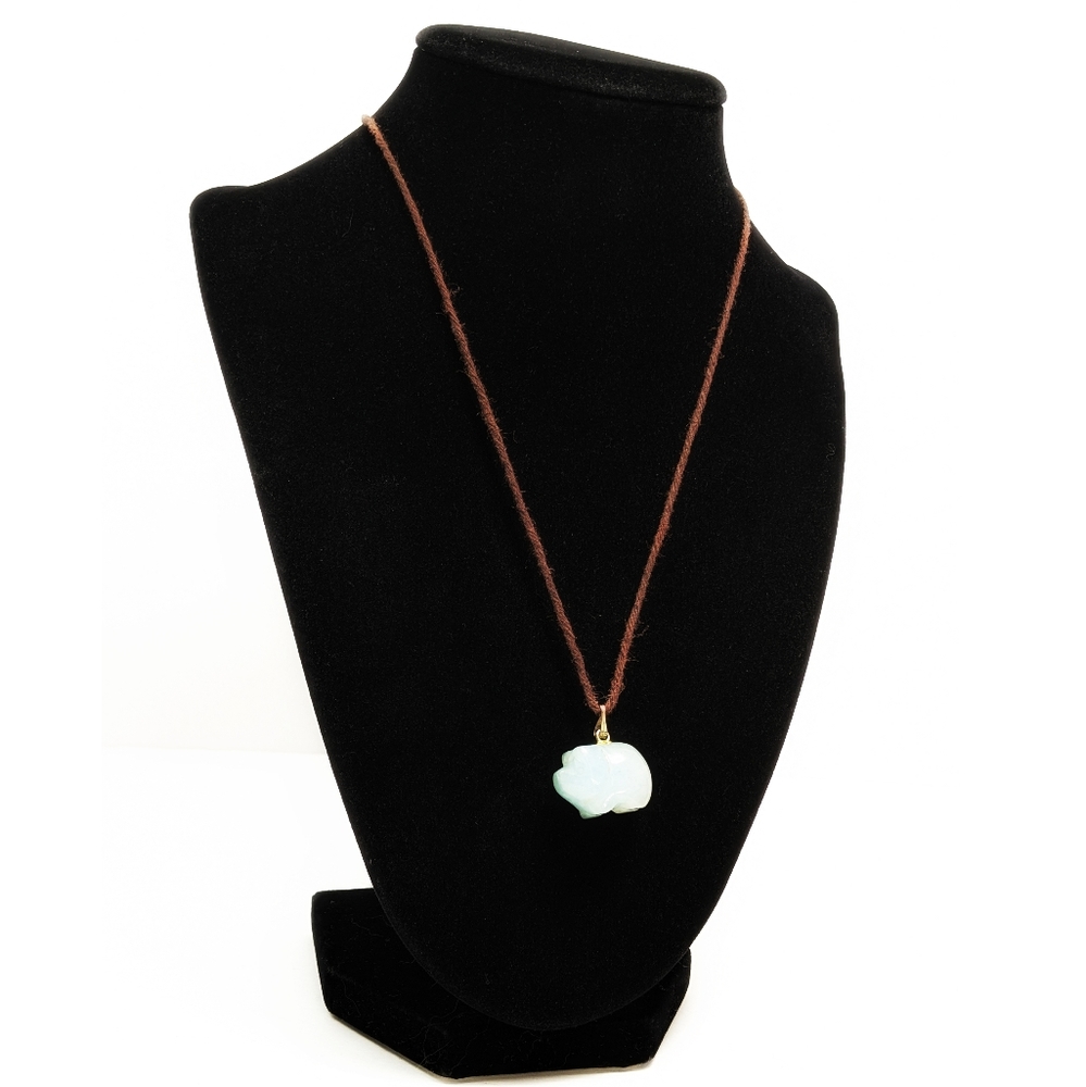Vintage Jade pig pendant Necklace